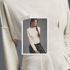 Pilcro Corset Sweatshirt in Sand